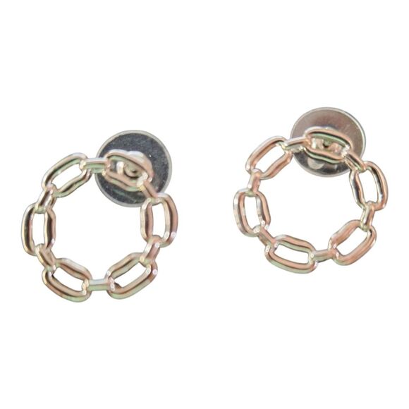 🎁ON 34th Silver Paperclip Style Link Earrings - Picture 2 of 4